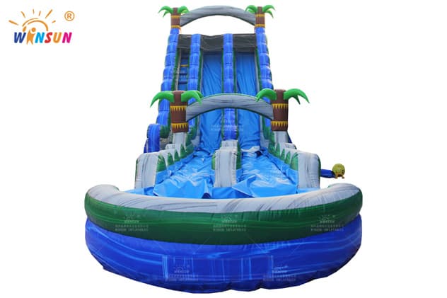 Blue Marble Inflatable Water Slide WSS-339 Back View