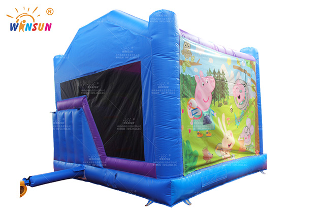 Top angle of large inflatable moonwalk for commercial use