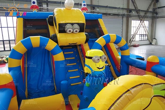 commercial custom inflatable playground minions theme
