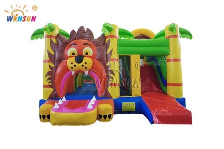 Jungle Lion inflatable combo slide for kids – WSC-536