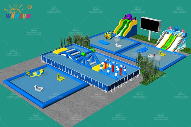 large inflatable water park