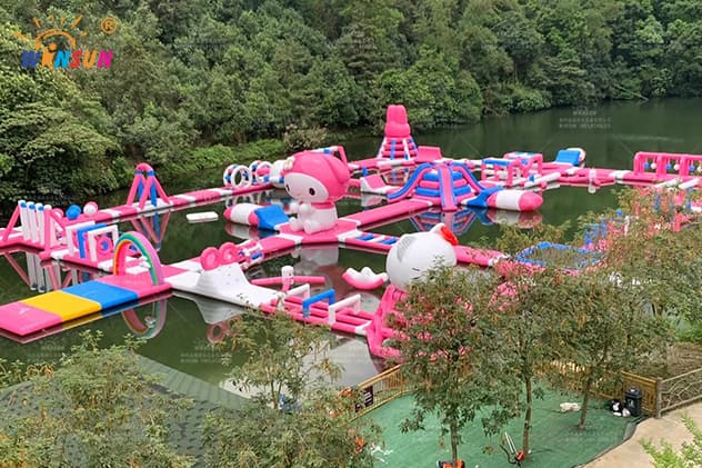 giant floating water park
