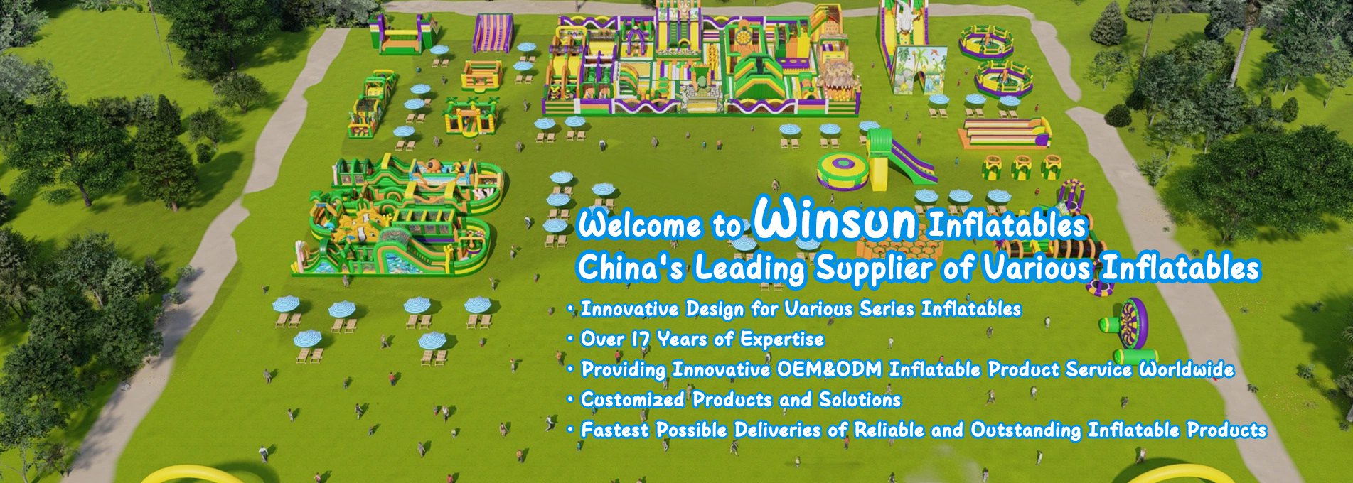 Top inflatable theme park manufacturers in the UK - Winson Inflatables