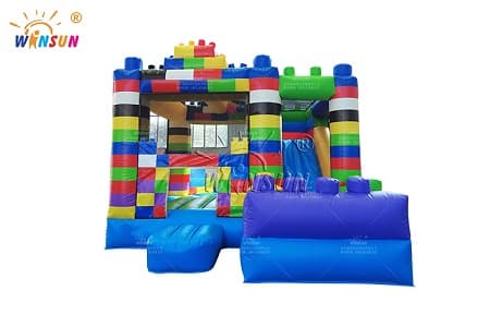 Inflatable Lego block combo slide for kids – WSC-525